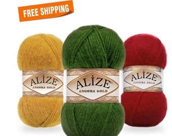 Alize Angora Gold,Free shipping 5/10/15 Skiens -Fingering weight angora wool yarn,Knitting angora blend yarn