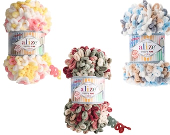 Alize Puffy Fine Color Yarn: Soft Plush Baby Blanket Yarn