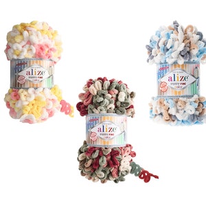 Alize Puffy Fine Color,Blanket Yarn,Plush, Baby Yarn, Kids Yarn, Soft Baby Yarn, Hypoallergenic,Silky, All Colours Available