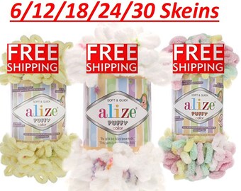 Alize Puffy Color Yarn: Easy Finger Knitting, Suede Texture, Baby Blanket