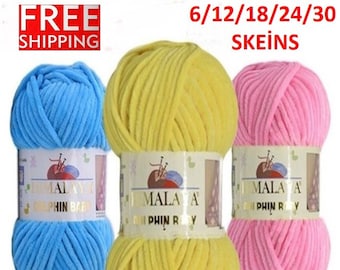 Himalaya Dolphin Baby Yarn: Plush Chenille Yarn for Knitting, Crochet