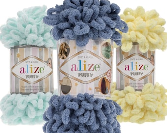 Alize Puffy - Handbreiggaren dik garen Handbreien Gemakkelijk Vinger Suede Textuur Baby Kids Deken Plaid Garen Geen haak Geen naald