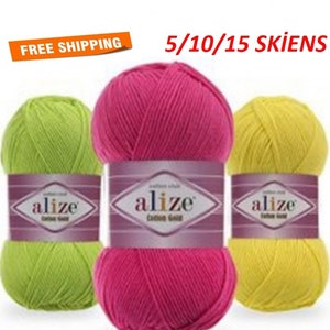 Alize Cotton Gold Yarn, Mercerized Cotton Thread, Amigurumi Yarn, Crochet  Cotton Yarn, Knitting Yarn, Alize Cotton Yarn. ACG57XA-S1 