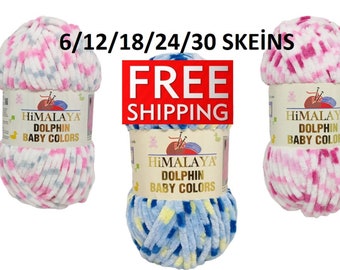 Himalaya Dolphin Baby Colors,Velvet Yarn: 100% Polyester, Knitting Crochet