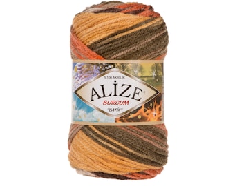 Alize Burcum Batik Yarn: Multi Color Acrylic, 229 yards