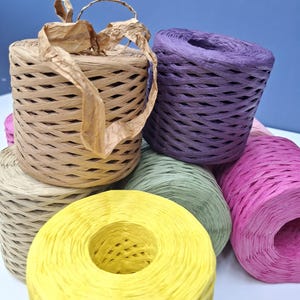 Natürliche Raffia Papierwolle Häkeltasche & Bastelbedarf (175-200gr~300mt)