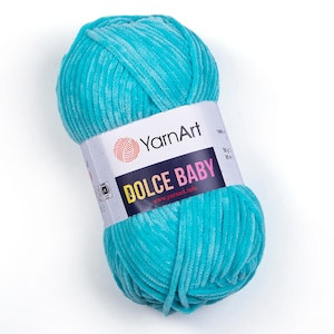YarnArt Dolce Baby - Soft Yarn, Blanket Yarn, Plush Yarn, Velvet Knitting Yarn, Baby Yarn, Amigurumi Yarn, 1.76 Oz, 92.96 Yds