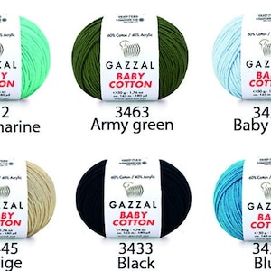 Gazzal Baby Cotton Yarn 50gr/165meters Amigurumi Cotton Yarn Soft Cotton Acrylic Blend Yarn Summer Yarn for Clothing image 2