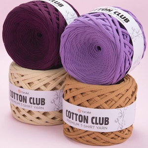 YARNART COTTON CLUB,Premium TShirt Yarn,Basket Yarn,T-Shirt Yarn,Textile Yarn,Cotton Yarn,Fabric Yarn,100% Cotton,10.91 Oz,10.91 Oz