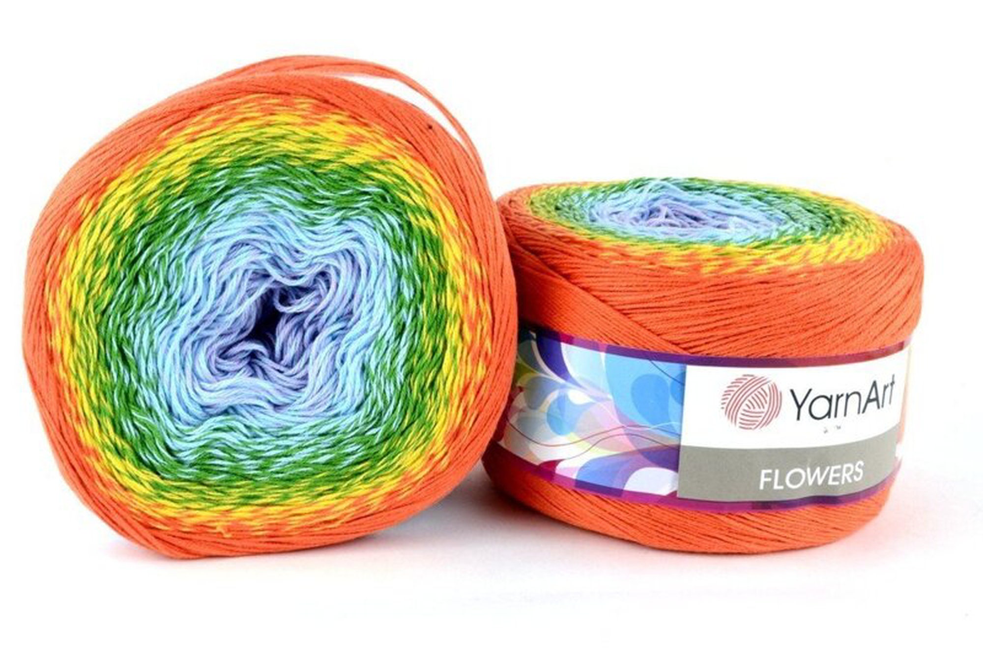 Yarnart Flowers - 250 gram, 1000 m, 8,82 oz, 1093 yards, kwaliteit garengradiënt katoen, garencakes, batic-garen, cakegaren, garenjurk