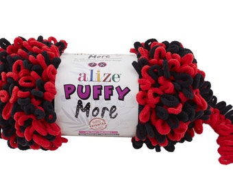 Alize Puffy More Chunky Yarn: Finger Knitting, Suede Texture, Hypoallergenic