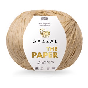 Gazzal The Paper Yarn,Handgeknotetes Seil,Strickvogel,Papiergarn für Taschen,Gehäkelte Strandtasche,Viskose Raffia Garn,Waschbar und Bügelbar Raphia