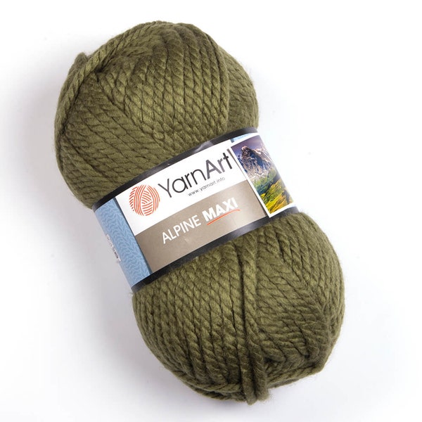 YarnArt Alpine Maxi - Sweater Yarn, Cardigan Yarn, Super Bulky Yarn, Chunky Yarn, Wool Yarn, Knitting Yarn, 40% Wool,  8.80 Oz, 114.83 Yds