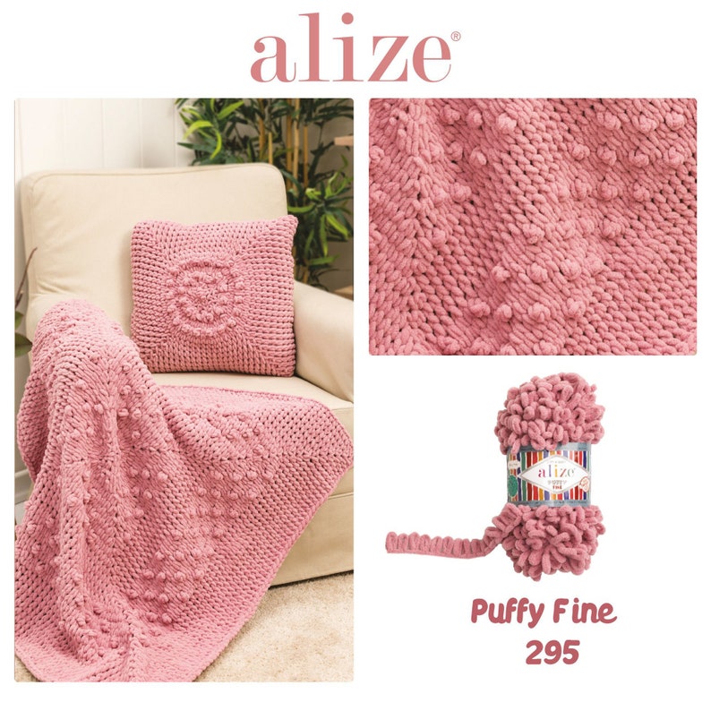 Alize puffy Fine подушка. Ализе Пуффи Файн 295. Плед Ализе Пуффи розовый 340. Подушка из Ализе Пуффи Файн. Наволочка на подушку из ализе