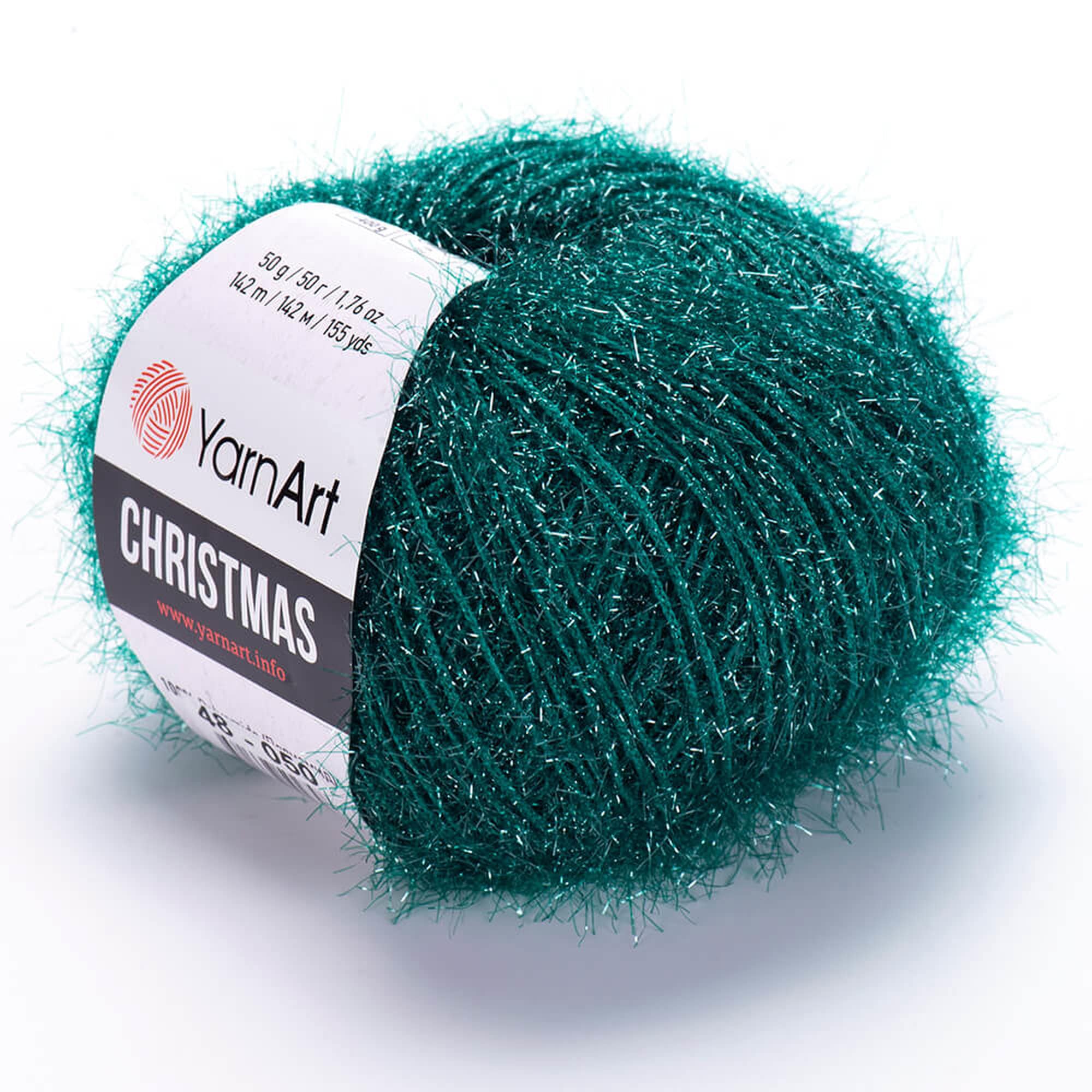 Yarnart Christmas Metallic Yarn, Sparkle Yarn, Shiny Yarn, Eyelash Yarn,  100% Polyamide, Fantasy, Sparkly, Knitting Yarn, 1.76 Oz, 155 Yds 