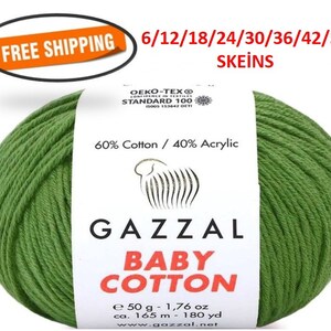 Filato di cotone per bambini Gazzal SPEDIZIONE GRATUITA 50gr/165metri Filato di cotone Amigurumi Filato di cotone morbido misto acrilico Filato estivo