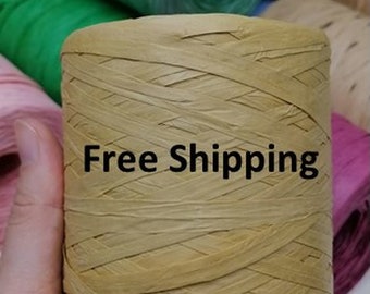 Natural Raffia yarns,Free Shipping,natural Soft Crochet raffia yarn,raffia bag yarns,250 gr 390mt,1279 ft,craft supplies,beach bag yarn