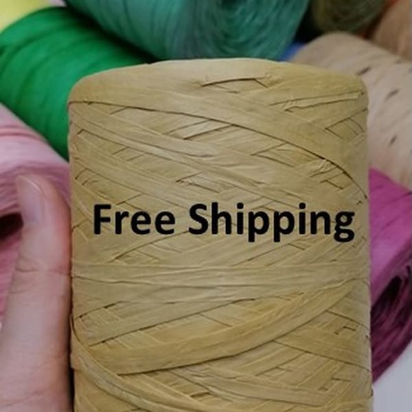 Natural Raffia yarns,Free Shipping,natural Soft Crochet raffia yarn,raffia bag yarns,250 gr 390mt,1279 ft,craft supplies,beach bag yarn