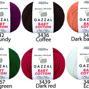 Gazzal Baby Cotton Yarn 50gr/165meters Amigurumi Cotton Yarn Soft Cotton Acrylic Blend Yarn Summer Yarn for Clothing image 3