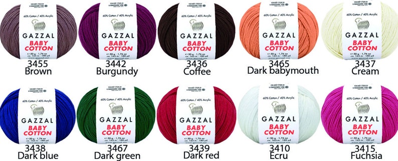 Gazzal Baby Cotton Yarn 50gr/165meters Amigurumi Cotton Yarn Soft Cotton Acrylic Blend Yarn Summer Yarn for Clothing image 3