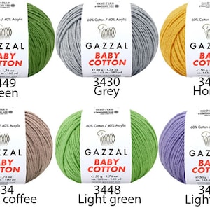 Gazzal Baby Cotton Yarn 50gr/165meters Amigurumi Cotton Yarn Soft Cotton Acrylic Blend Yarn Summer Yarn for Clothing image 4