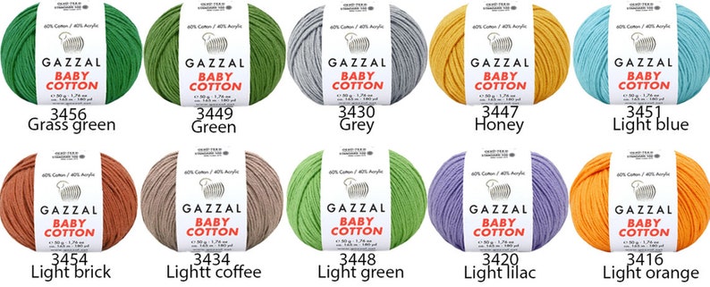 Gazzal Baby Cotton Yarn 50gr/165meters Amigurumi Cotton Yarn Soft Cotton Acrylic Blend Yarn Summer Yarn for Clothing image 4