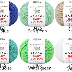 Gazzal Baby Cotton Yarn 50gr/165meters Amigurumi Cotton Yarn Soft Cotton Acrylic Blend Yarn Summer Yarn for Clothing image 7