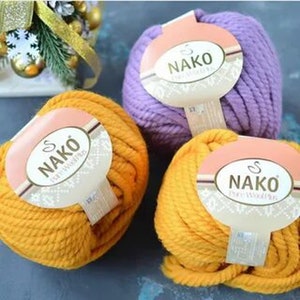Super Bulky Wool Yarn, Chunky Wool, Giant Pure Wool, Thick Knitting Yarn,  Jumbo Felting Yarn, Natural Fiber Wool, Jumbo Yarn, Nako Romeo 