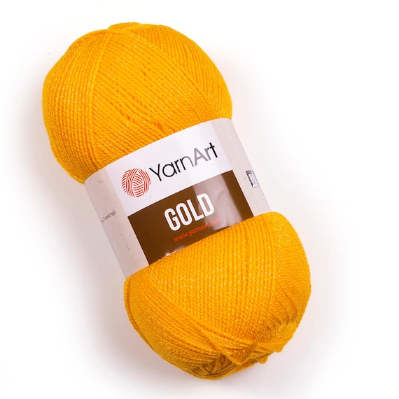 Yarnart Gold sparkle Yarn Crochet Yarn Fantasy Yarn Metallic Yarn Acrylic Shiny Yarn Glittery Knitting Yarn 3.52 Oz 437.44 Yds Etsy