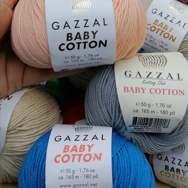 Gazzal Baby Cotton Yarn 50gr/165meters Amigurumi Cotton Yarn Soft Cotton Acrylic Blend Yarn Summer Yarn for Clothing