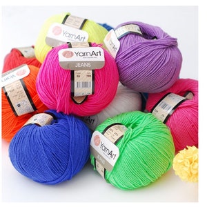 Yarnart BABY Soft Acrylic Yarn, 40 Colors, Crocheting Yarn, Knitting Yarn,  2 Sport Fine Weight Yarn, Amigurumi Yarn, Multiple Colors Option 