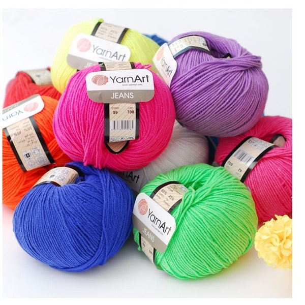 Yarnart jeans - Amigurumi Cotton Yarn, baby cotton yarn Hypoallergenic yarn knitting cotton fiber classic yarn Turkish yarn