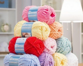 Kartopu Yumurcak Velvet Yarn: 100% Polyester, 120mt (100gr)