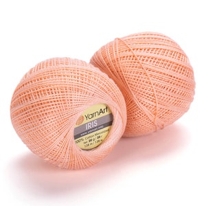 YarnArt Iris - Crocheting, Fingering Yarn, Summer Yarn, Accessory Thread, Mercerized Lace Yarn, 100% Mercerized Cotton,  0.88 Oz, 185.91 Yds