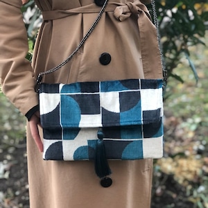 Bolso de mano para mujer, cartera de mano, cartera de mano, terciopelo de seda, bolso de mano Ikat, bolso de noche, bolso de mano Ikat, bolso versátil, regalo para el Día de la Madre