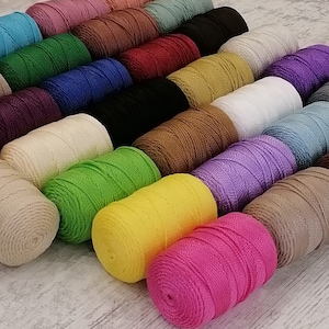 Cordino in poliestere per macramè da 2 mm, 100 g/140 metri/153 yarde. Cordino in poliestere colorato per macramè, per borse da lavoro a maglia, filato in poliestere per borse all&#39;uncinetto.
