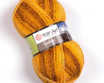 YarnArt Everest-Crocheting Yarn, Sweater Yarn, Soft Yarn,  Multicolor Knitting Yarn, Wool Yarn, Winter Yarn,  30% Wool, 7.04 Oz, 349.95 Yds