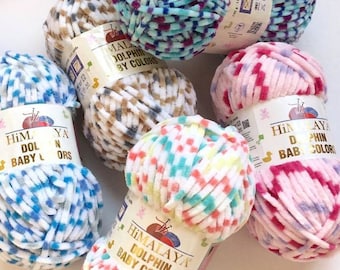 Himalaya Dolphin Baby Colors,Velvet Yarn: 100% Polyester, Knitting Crochet