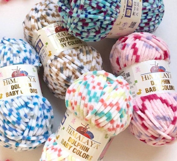 Himalaya Dolphin Baby Colors,Velvet Yarn: 100% Polyester, Knitting Crochet
