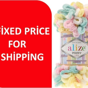 Alize Puffy Color  Blanket Yarn: Soft Micropolyester Chunky Loop Yarn