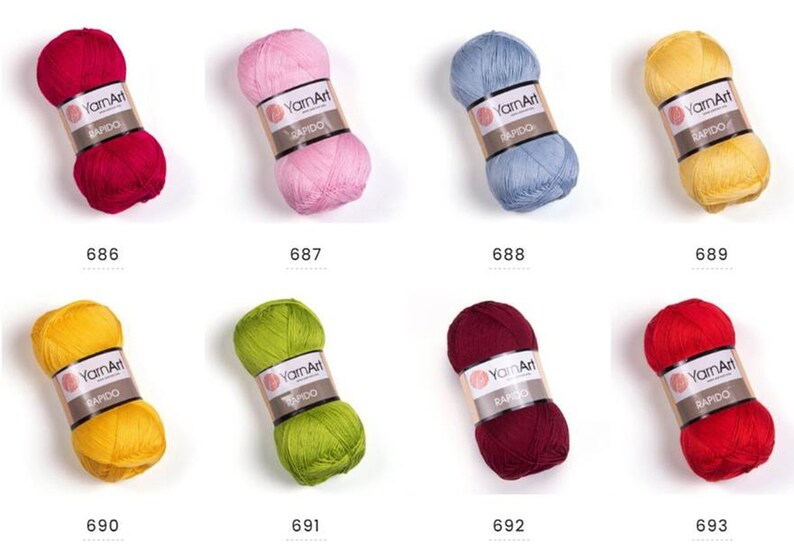 YarnArt Rapido Lace Yarn,Silky Yarn,100%Microfiber Yarn,Acrylic Yarn,Knitting Yarn, Summer Yarn, Accesory Yarn, 3.52 Oz, 382.76 Yds image 5