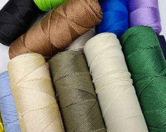 Cordón de macramé de poliéster de 1,5-2 mm, 153 yardas para tejer y crochet