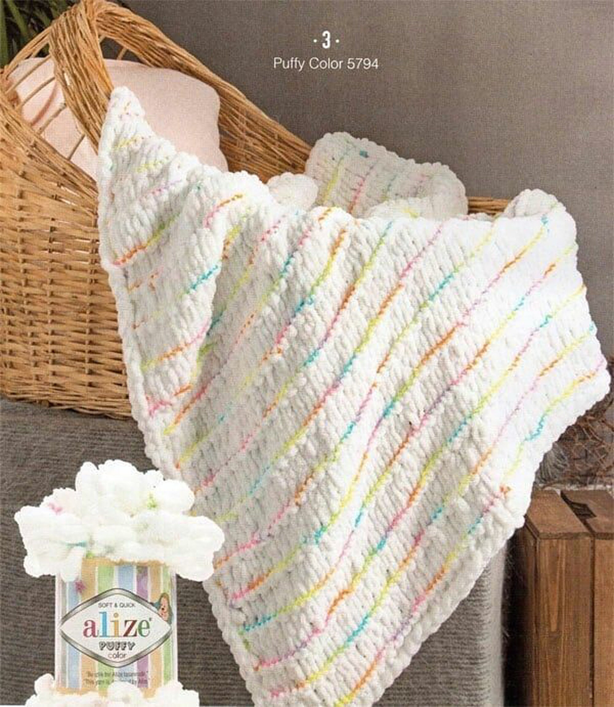 Alize Puffy Fine Baby Blanket Small Loop 100% Micropolyester