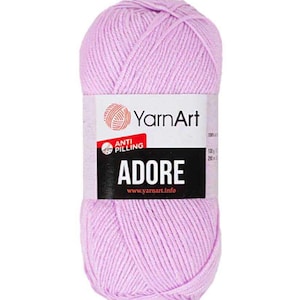 Yarnart Adore - Baby Acrylic yarn Amigurumi-Hypoallergenic-Knitting-Crocheting yarn ,100% Anti-Pilling Acrylic Soft Yarn 3.52 Oz 306.21 Y