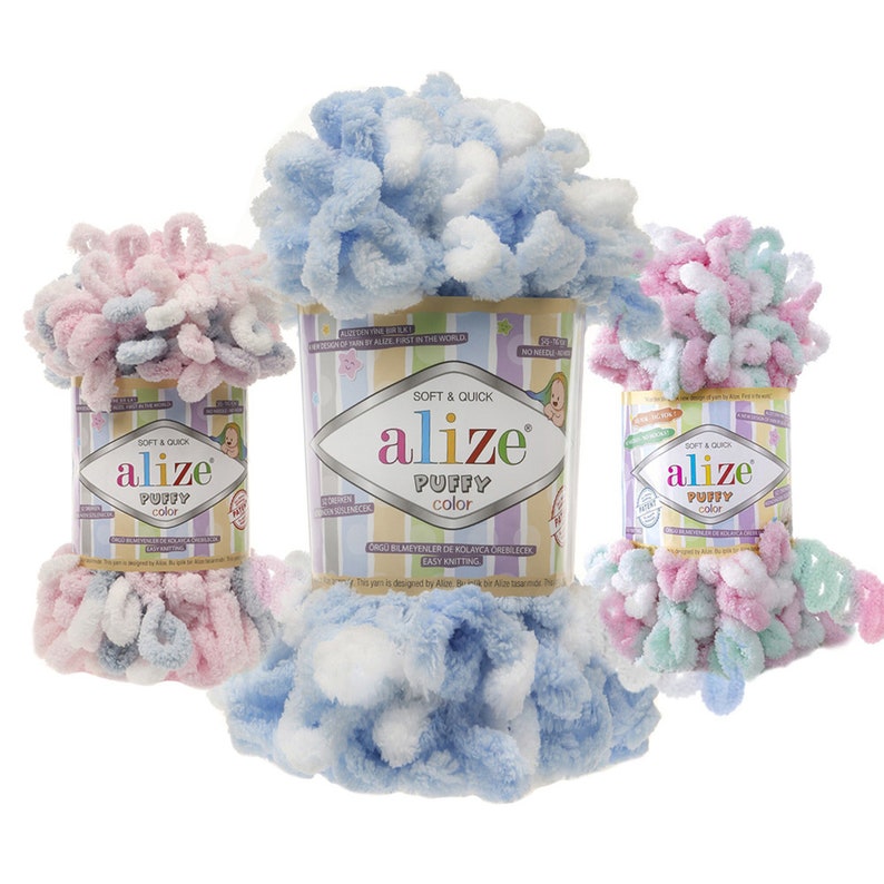 Alize Puffy Color Novelty Baby Yarn Loop Yarn Chunky Yarn Etsy