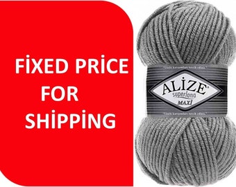 Alize Superlana Maxi wool yarn, winter yarn Super bulky yarn, wool blend yarn, heavy. warm, winter spring yarn, very bulky yarn,