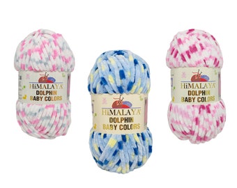 Himalaya Dolphin Baby Colors, Velvet Yarn: 100% Polyester, Knitting Crochet