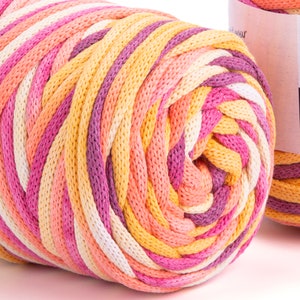 Variegated Cotton Macrame Cord: 5mm Super Bulky Yarn
