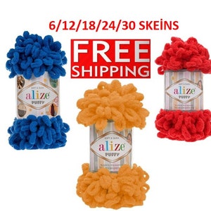 Alize Puffy GRATIS SHPPİNG 6/12/18/24/30 SKEİNS Handbreien Gemakkelijk Vinger Suède Textuur Baby Kids Deken Geruite Garen Geen Haak Geen Naald