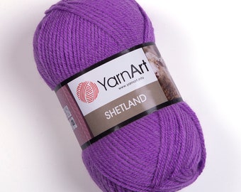 YarnArt Shetland - Fil acrylique, fil à tricoter, fil de cardigan, fil de pull, fil d'hiver, fil de laine 30 %, 3,52 oz, 240 verges